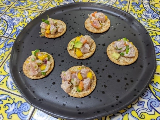 Ceviche de pescado y mango