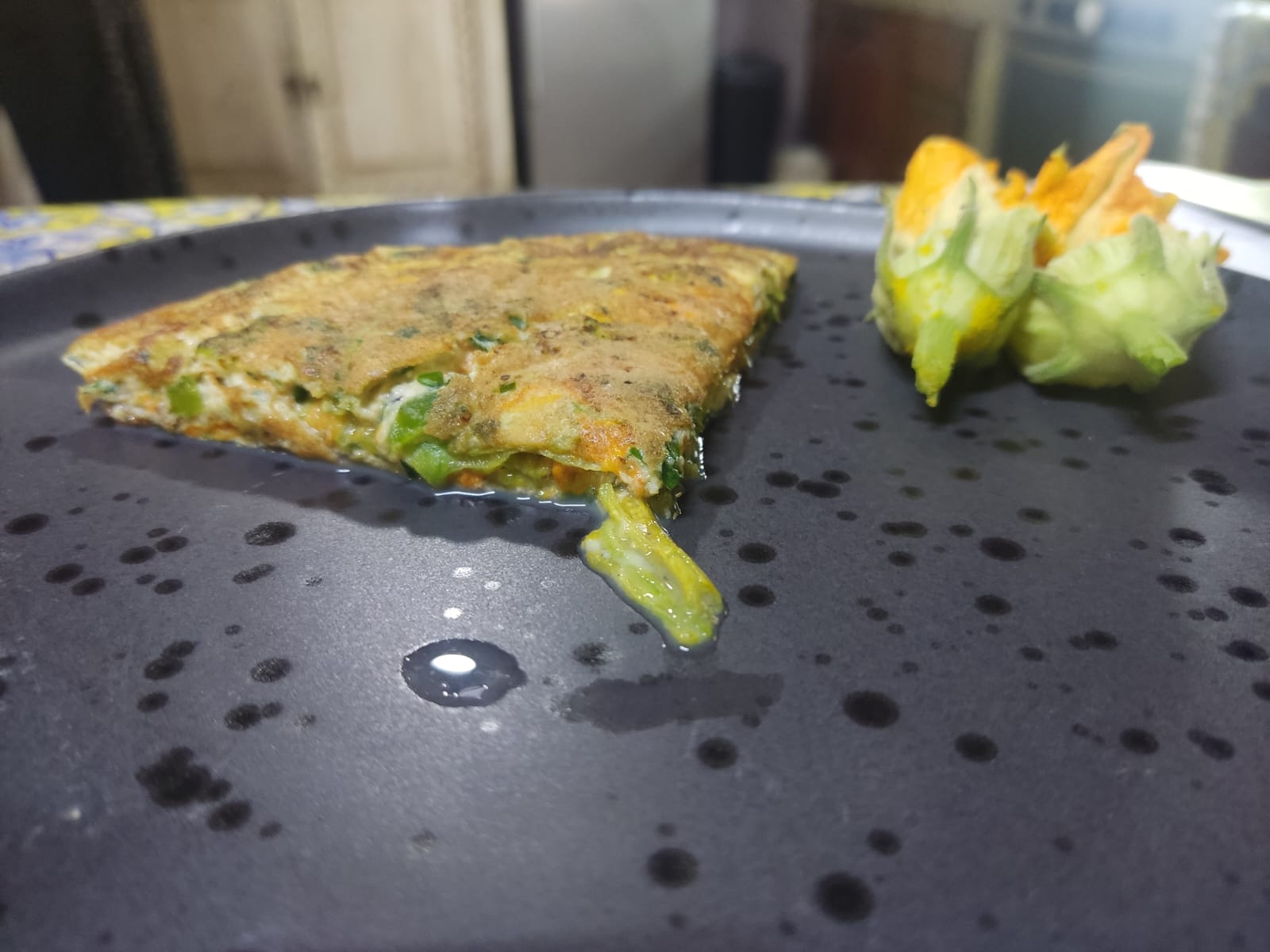 Fritata de flor de calabaza y poblano